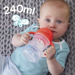 Bidon ze słomką 240 ml, malinowy, b.box