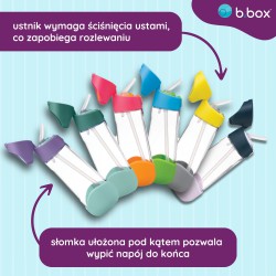 Butelka na wodę tritanowa ze słomką 600ml Indigo Rose b.box