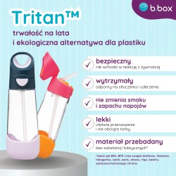 Butelka na wodę tritanowa ze słomką 600ml Indigo Rose b.box