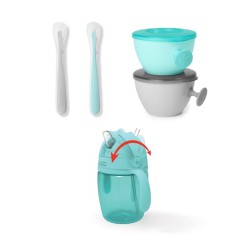 Easy-Feed Mealtime Set- Teal/Grey eal/Grey